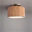 Tambo Semi-Flush Mount Ceiling Light - Natural Ash Wood Finish Weathered Brass