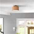 Tambo Semi-Flush Mount Ceiling Light - Natural Ash Wood Finish Weathered Brass