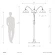 Natural Mica 3 Light Arc Floor Lamp - 86 Espresso Wood Bronze
