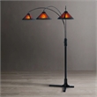 Natural Mica 3 Light Arc Floor Lamp - 86 Espresso Wood Bronze