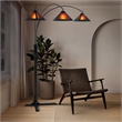 Natural Mica 3 Light Arc Floor Lamp - 86 Espresso Wood Bronze