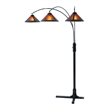 Natural Mica 3 Light Arc Floor Lamp - 86 Espresso Wood Bronze