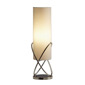 internal table lamp - chrome white linen shade dimmer switch