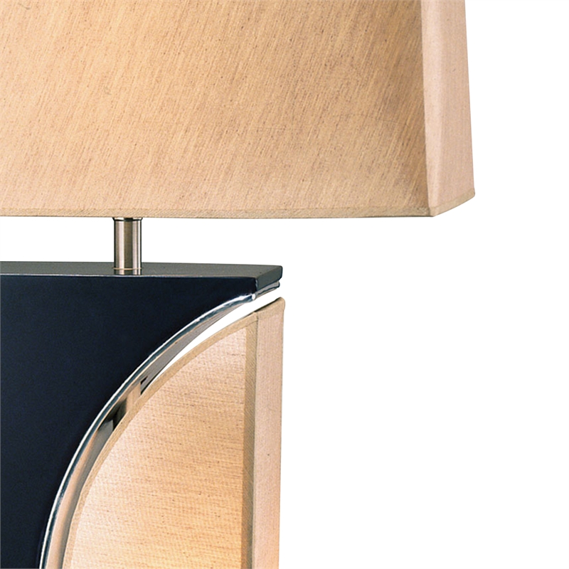 Half Moon Table Lamp with Nightlight feature 30 Dark Brown and Brushed Nickel