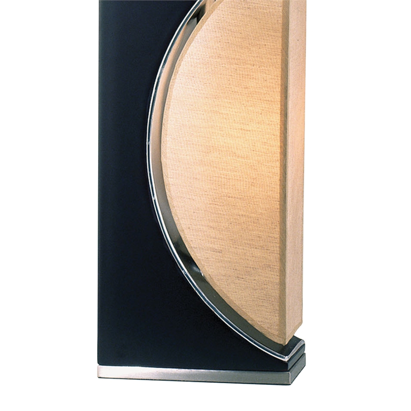 Half Moon Table Lamp with Nightlight feature 30 Dark Brown and Brushed Nickel