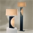 Half Moon Table Lamp with Nightlight feature 30 Dark Brown and Brushed Nickel