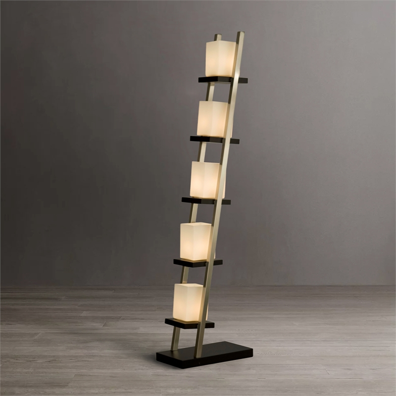 Escalier Floor Lamp - 61 Espresso Brushed Nickel On/Off Switch