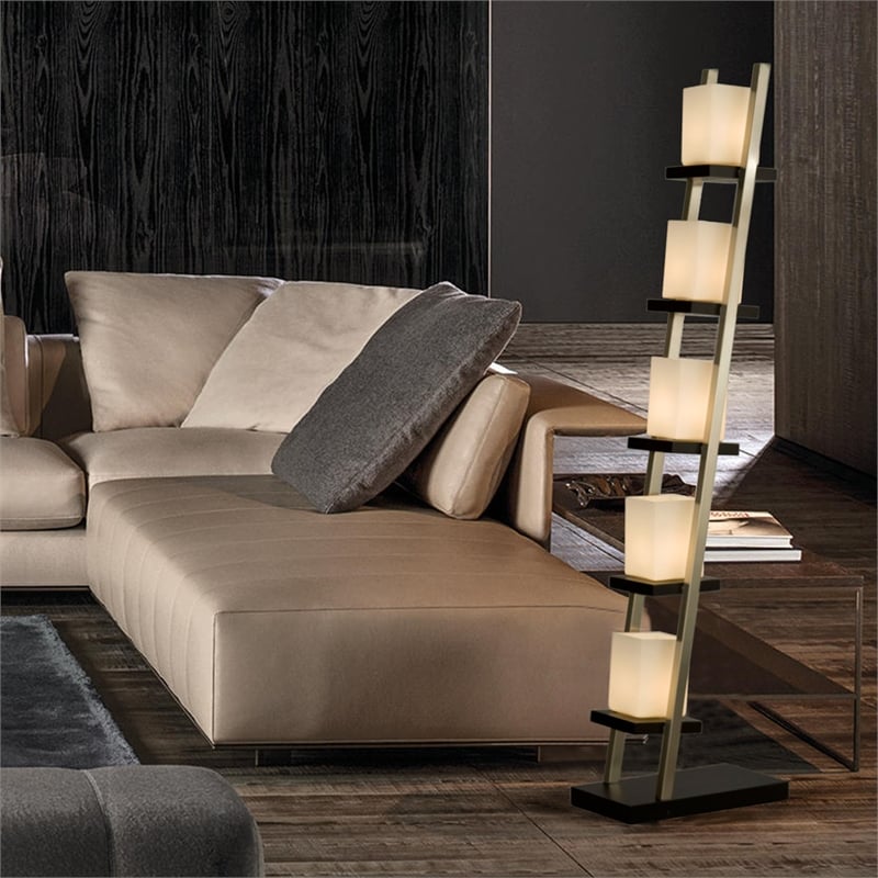 Escalier Floor Lamp - 61 Espresso Brushed Nickel On/Off Switch
