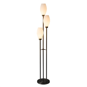 Willows Accent Floor Lamp in Matte Black and Opal Glass