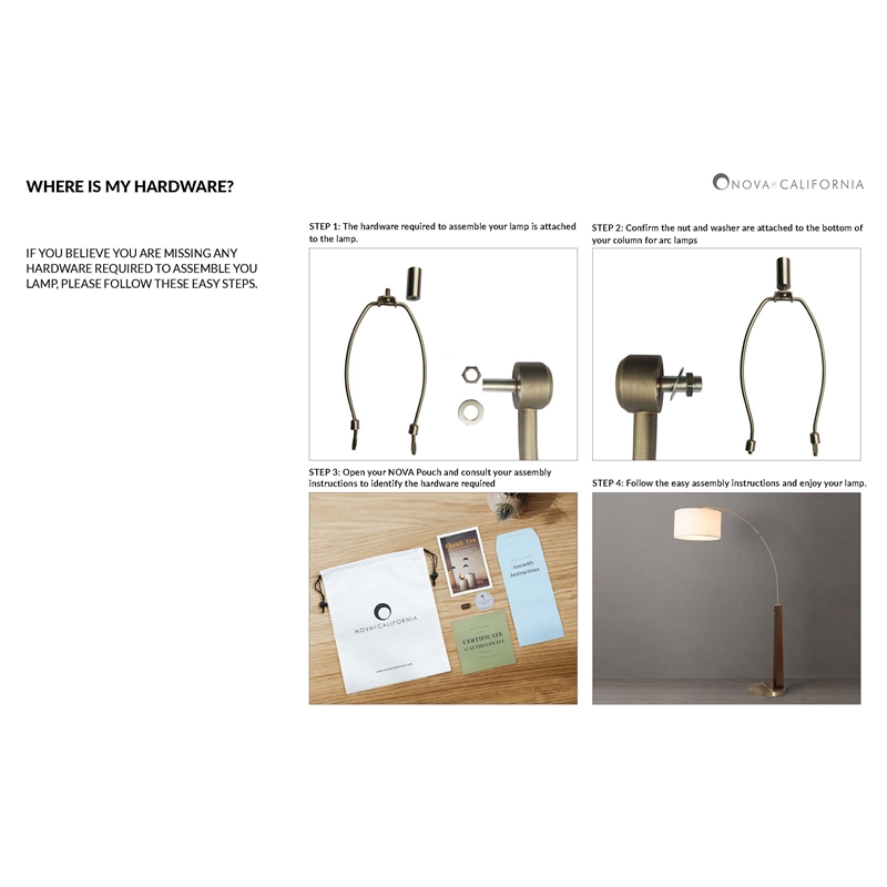 NOVA of California WILLOWS ACCENT FLOOR LAMP WEATHERED BRASS