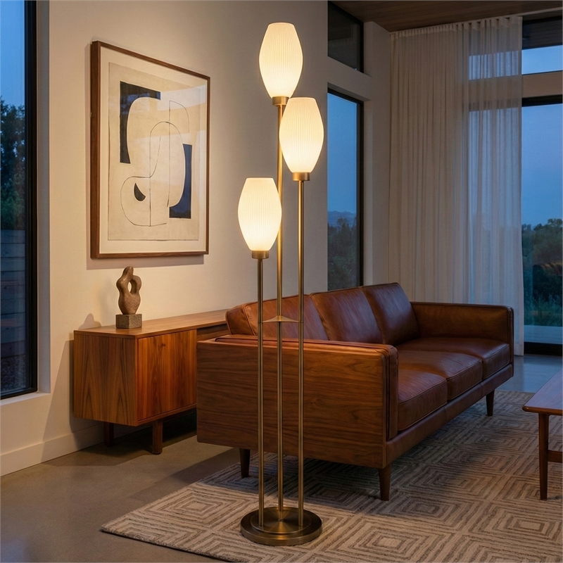 NOVA of California WILLOWS ACCENT FLOOR LAMP WEATHERED BRASS