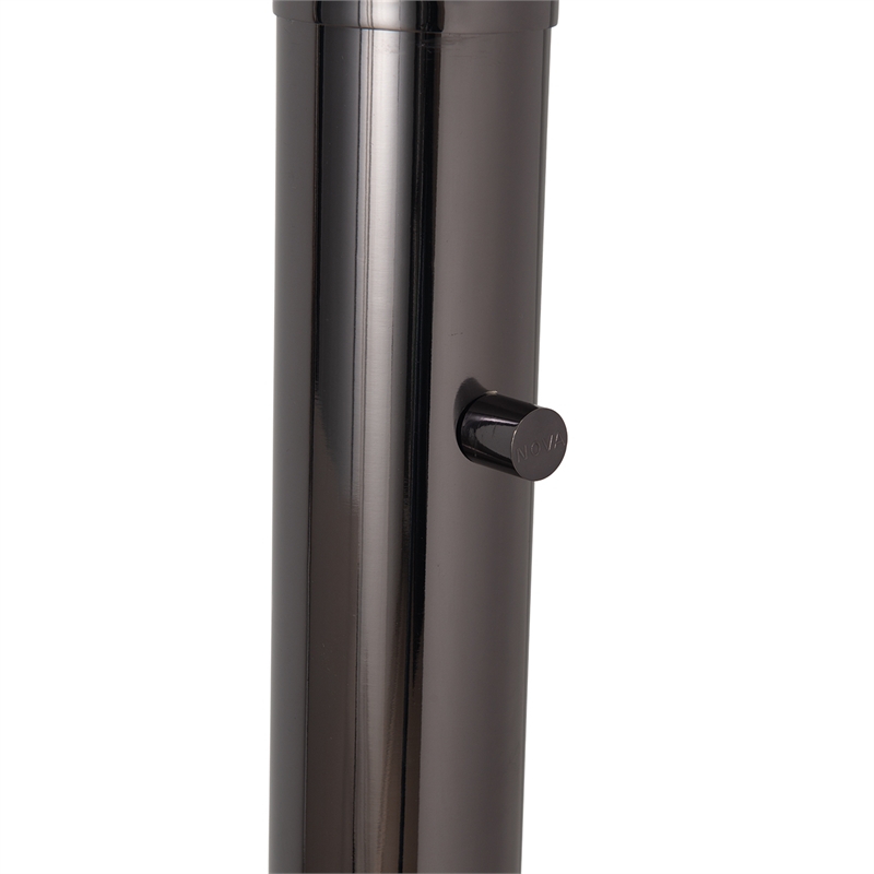 Bloom 3-Light Arc Floor Lamp in Black Nickel with White Satin Drum Shades