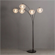 Bloom 5-Light Arc Floor Lamp in Black Nickel with Black Marble Base