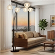 Bloom 5-Light Arc Floor Lamp in Black Nickel with Black Marble Base
