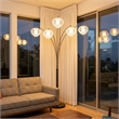 Bloom 5-Light Arc Floor Lamp in Black Nickel with Black Marble Base