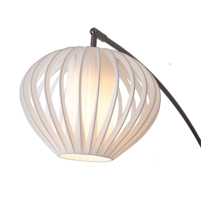 Bloom 5-Light Arc Floor Lamp in Black Nickel with Black Marble Base