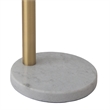 Triplet 3-Light Arc Floor Lamp - Brass White Marble Base Dimmer