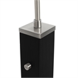 Taper 1-Light Arc Floor Lamp - Black Wood Nickel Cotton Shade Dimmer