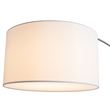 Taper 1-Light Arc Floor Lamp - Black Wood Nickel Cotton Shade Dimmer