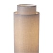 Lollipop Floor Lamp - Black Nickel Cashmere Gray Linen Double Shade On Off Pull Chain