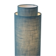 Lollipop Floor Lamp in Black Nickel with Sky Blue Double Linen Shade