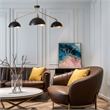 Luna Bella 3-Light Chandelier - Brass Black Gold Leaf Finish Dimmable