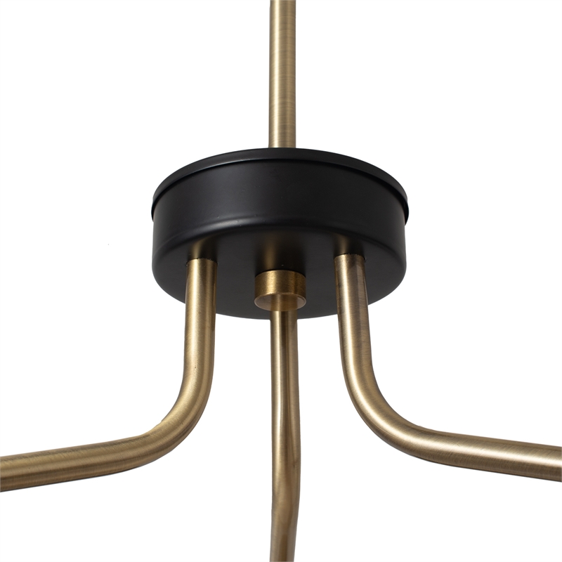 Luna Bella 3-Light Chandelier - Brass Black Gold Leaf Finish Dimmable