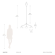 Luna Bella 3-Light Chandelier - Brass Black Gold Leaf Finish Dimmable