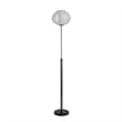 Bloom Torchiere Floor Lamp in Black Nickel/White Shade/Black Marble Base
