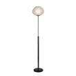 Bloom Torchiere Floor Lamp in Black Nickel/White Shade/Black Marble Base