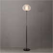 Bloom Torchiere Floor Lamp - Black Nickel Black Marble Base White Satin Shade Dimmer