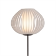 Bloom Torchiere Floor Lamp - Black Nickel Black Marble Base White Satin Shade Dimmer