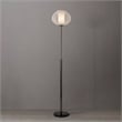 Bloom Torchiere Floor Lamp in Black Nickel/White Shade/Black Marble Base
