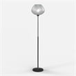 Bloom Torchiere Floor Lamp in Black Nickel/White Shade/Black Marble Base