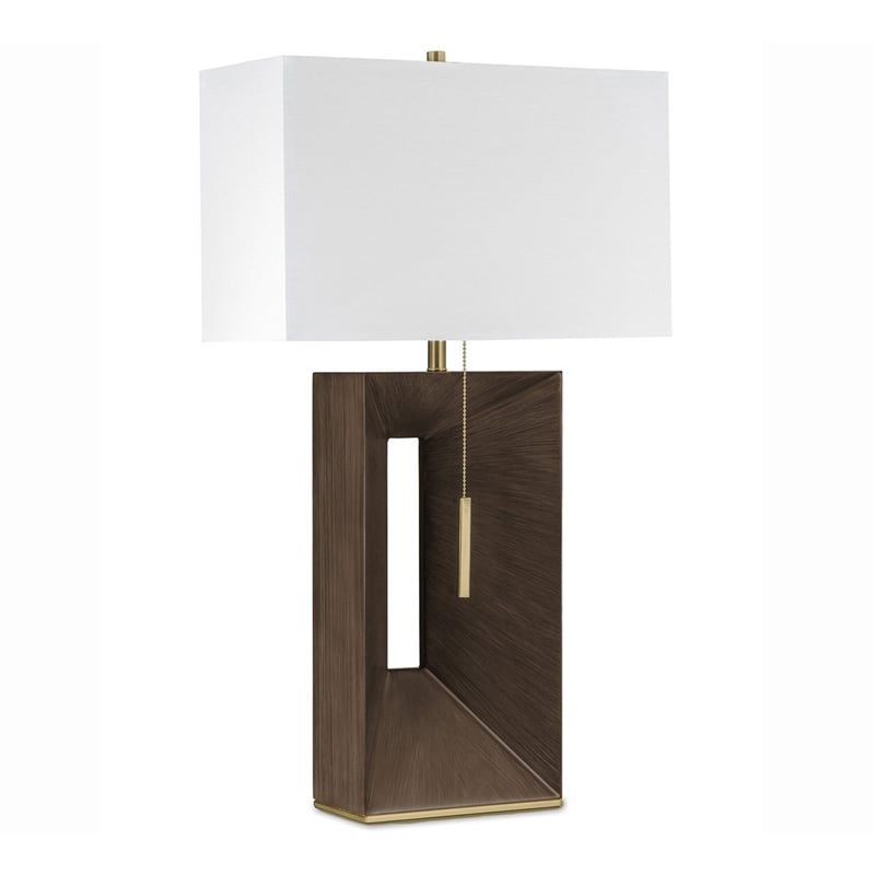 Parallux Standing Table Lamp - Walnut & Weathered Brass