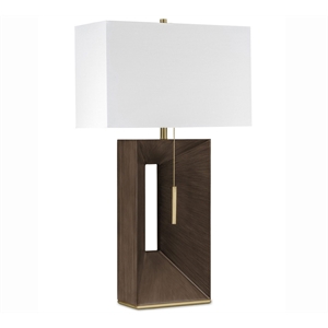 Parallux Standing Table Lamp - Walnut & Weathered Brass