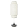 Lollipop Table Lamp - Black Nickel Crimson Red Linen Shade On/Off Pull Chain