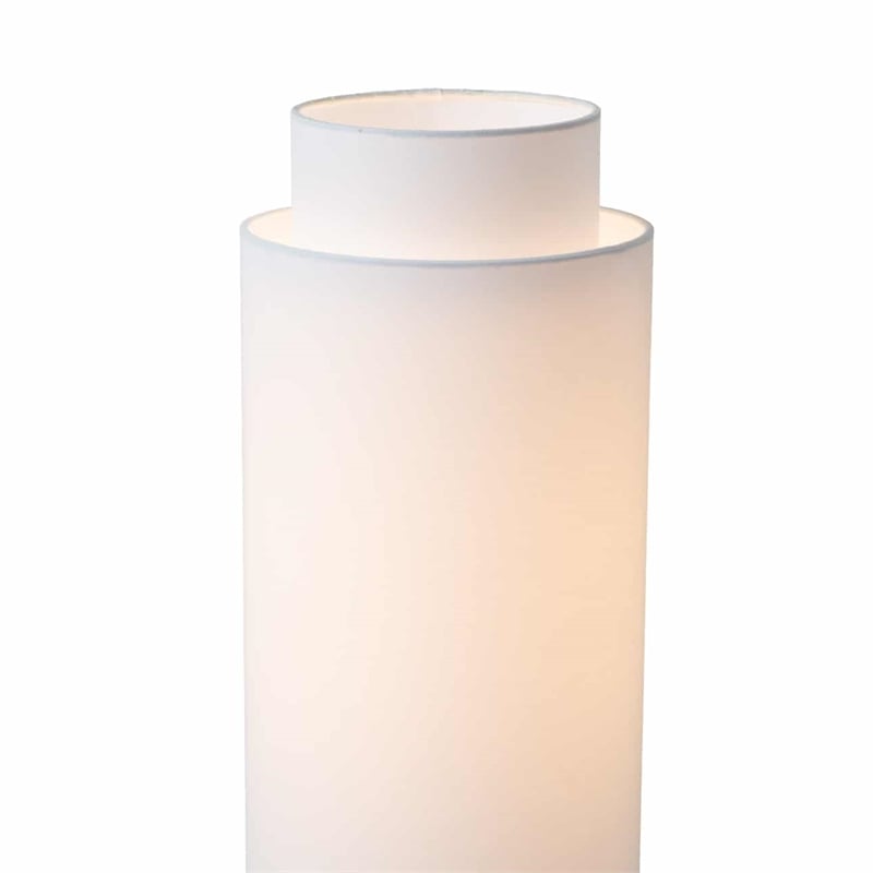 Lollipop Table Lamp in Black Nickel with White Double Linen Shade