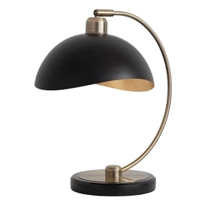 Luna Bella Mini Accent Table Lamp - Brass Black Marble Base Dimmer Switch