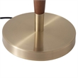 Scalloped Table Lamp in Walnut and Weathered Brass with White Linen Shade