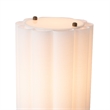Scalloped Accent Table Lamp - Walnut Brass White Linen Diffuser Dimmer