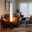 Tambo Cylindro Accent Floor Lamp in Dark Walnut and Weathered Brass