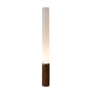 Tambo Cylindro Accent Floor Lamp in Dark Walnut and Weathered Brass
