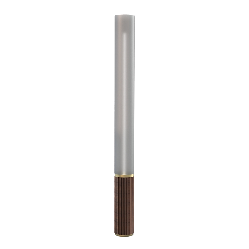 Tambo Cylindro Accent Floor Lamp in Dark Walnut and Weathered Brass