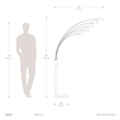 Mushroom 5-Light Arc Floor Lamp - Satin Nickel Black Marble Base Dimmer
