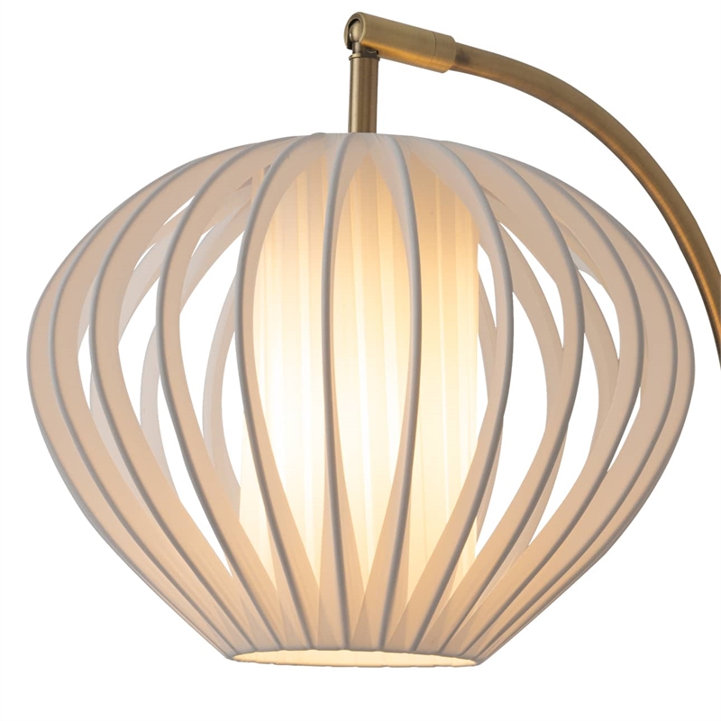 Bloom Plug-in Wall Sconce in Weathered Brass with White Satin Shade