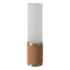 Tambo Cylindro 18&quot Petite Accent Table Lamp - Natural Ash Weathered Brass