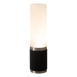Tambo Cylindro 18&quot Petite Accent Table Lamp - Black Oak Satin Nickel Frosted Acrylic Dimmer Switch