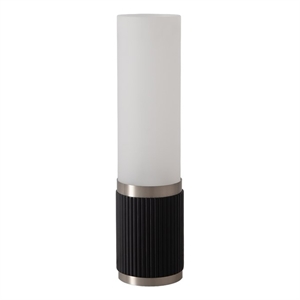 Tambo Cylindro 18&quot Petite Accent Table Lamp - Black Oak/Satin Nickel