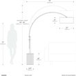 Tambo Arc Floor Lamp - Black Oak Satin Nickel Cashmere Gray Shade